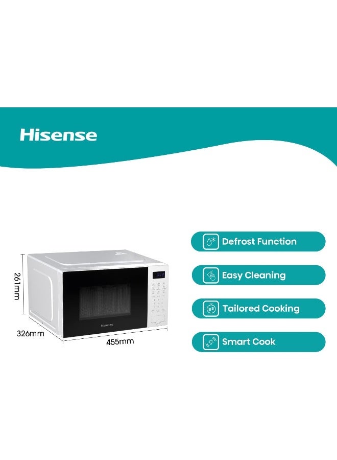 هايسنس فرن ميكروويف رقمي منفرد، تذويب تلقائي للثلج، 9 قوائم طهي تلقائية، ساعة ومؤقت، سهل التنظيف - Image 2