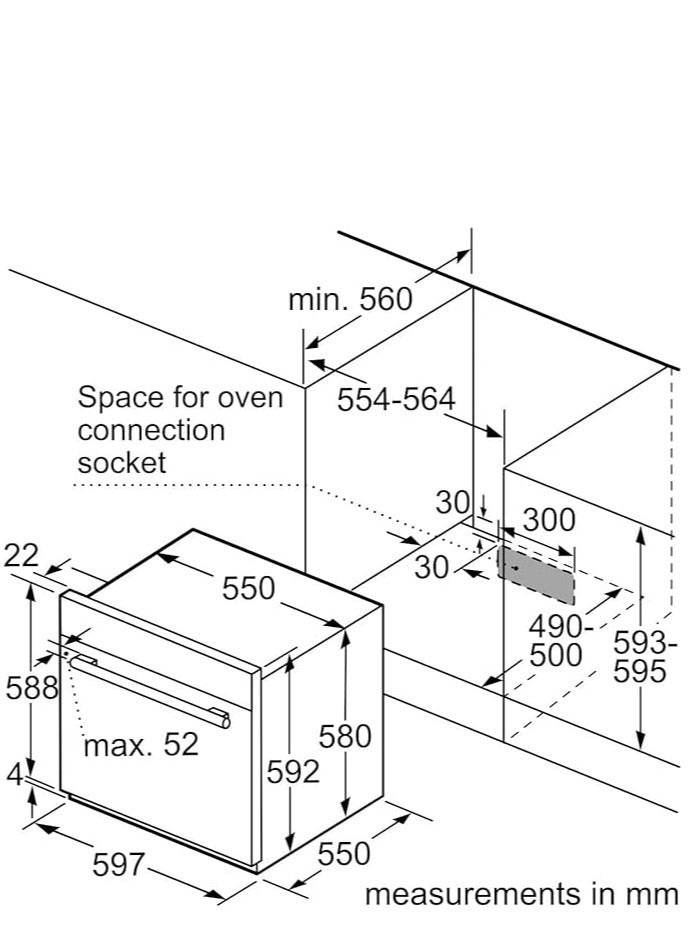 BOSCH Built-in Gas Oven With Electric Grill Series 6 Stainless Steel 60 Cm 60 Liter HGL21F350 Silver - Image 2