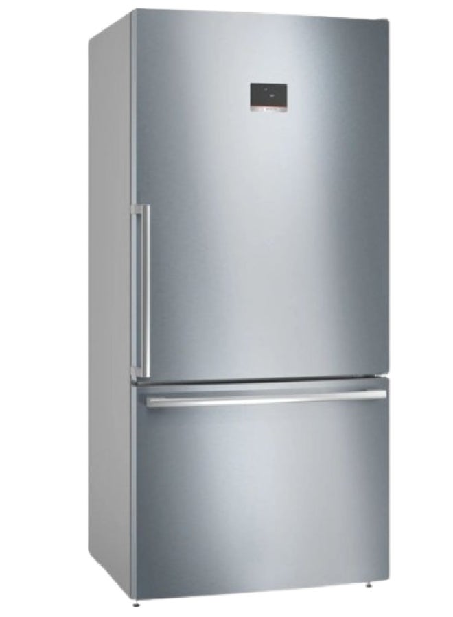 BOSCH Series 6 Fridge with Bottom Freezer, 631 Liter, Stainless Steel with anti-fingerprint - KGB86CIE0N Silver  - Image 1