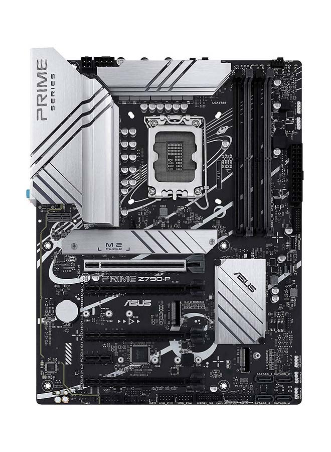 ASUS - Prime Z790-P ATX Motherboard, Socket Intel LGA1700, Z790 Chipset, PCIe 5.0, 128GB DDR5 Max Memory, 3x M.2 Slots, Realtek 2.5Gb Ethernet, Aura Sync, 4x SATA 6Gb/s, HDMI / DP | 90MB1CK0-M0EAY0 Grey - Image 1