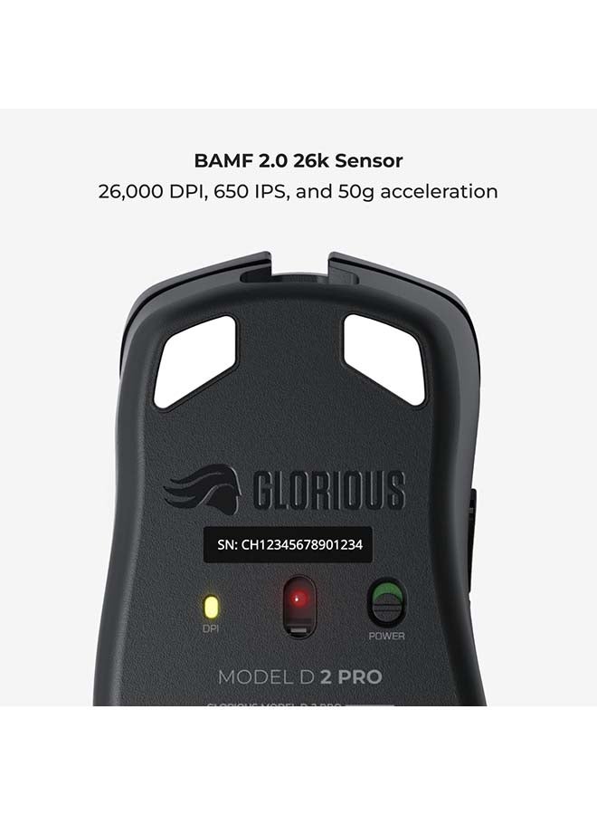 جلوريوس - ماوس الألعاب اللاسلكي Glorious Model D 2 PRO 1K Polling باللون الأسود - Image 1