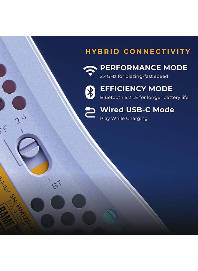 Glorious - Glorious Gaming Model O 2 Wireless Gaming Mouse - Hybrid 2.4GHz & Bluetooth Wireless, 68g Superlight, Long Battery Life, 26k BAMF 2.0 Sensor, RGB, Ambidextrous, 6 Buttons, PTFE Feet - White - Image 1