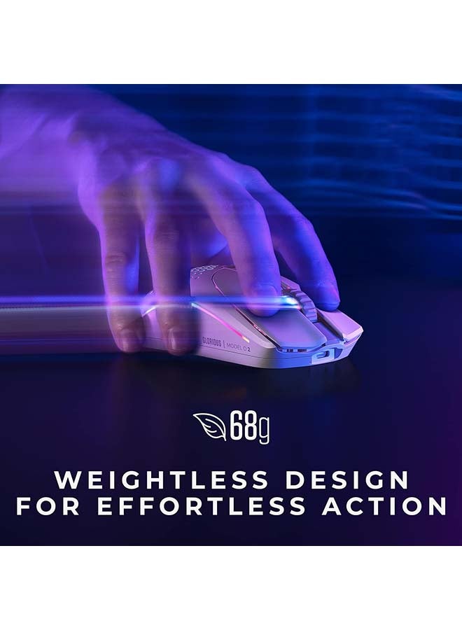 Glorious - Glorious Gaming Model O 2 Wireless Gaming Mouse - Hybrid 2.4GHz & Bluetooth Wireless, 68g Superlight, Long Battery Life, 26k BAMF 2.0 Sensor, RGB, Ambidextrous, 6 Buttons, PTFE Feet - White - Image 1