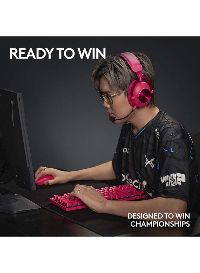 لوجيتيك - ماوس الألعاب اللاسلكي Logitech G PRO X SUPERLIGHT 2 LIGHTSPEED، خفيف الوزن، مفاتيح هجينة LIGHTFORCE، مستشعر HERO 2، 32000 نقطة في البوصة، 5 أزرار قابلة للبرمجة، شحن USB-C، الكمبيوتر الشخصي وماك - أرجواني - Image 1
