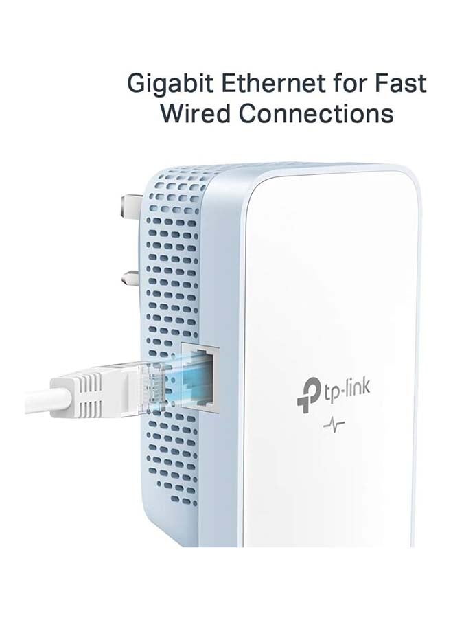 TP-LINK - TP-Link AV1000 Gigabit Powerline ac Wi-Fi Kit, Broadband/WiFi Extender, WiFi Booster/Hotspot, Up to 300 meters over existing electrical wiring, No Configuration Required, UK Plug(TL-WPA7517 KIT) White - Image 1