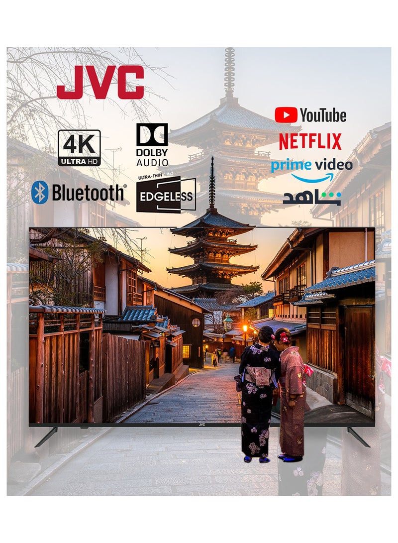 JVC 75 Inch 4K UHD QLED Edgeless Smart TV With Voice Mouse, Bluetooth And Dolby Audio 2024- New Model LT-75NQ7155 Black  - Image 4