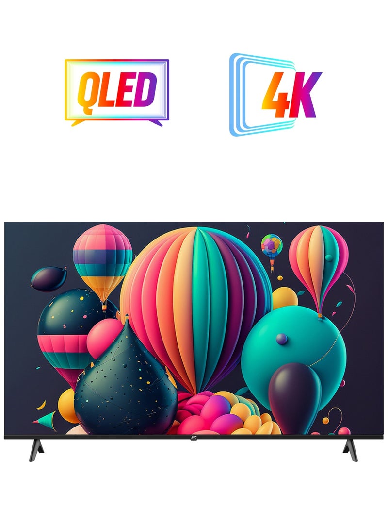 JVC 75 Inch 4K UHD QLED Edgeless Smart TV With Voice Mouse, Bluetooth And Dolby Audio 2024- New Model LT-75NQ7155 Black  - Image 1