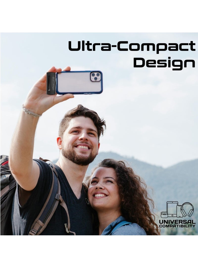 PROMATE - 5000 mAh 5000 mAh 4-piece Power Bank Kit With 5000Mah Ultra-compact Chargers, USB-C And Lightning PD  Connectors, Led Screen, Cable-free, Foldable Kickstand, And Multi-safety Systems, For iPhone 16, Deltapack - Black - Image 1