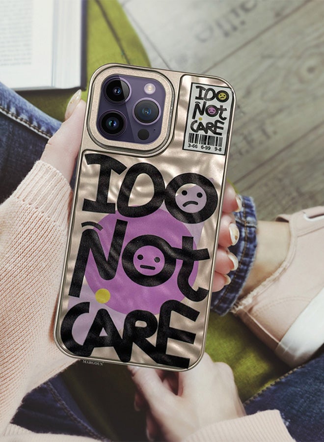 مارجون حافظة لهاتف آيفون 14 برو ماكس، حافظة هاتف بتصميم جديد ناعم ومبتكر، حافظة متينة وعصرية/أنا لا أهتم - Image 3