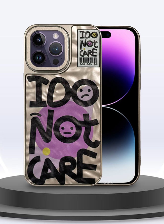 مارجون حافظة لهاتف آيفون 14 برو ماكس، حافظة هاتف بتصميم جديد ناعم ومبتكر، حافظة متينة وعصرية/أنا لا أهتم - Image 4