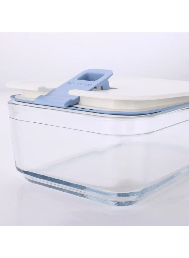 Neoflam - Perfect Seal Square Glass Storage Container 1100ml - Image 1