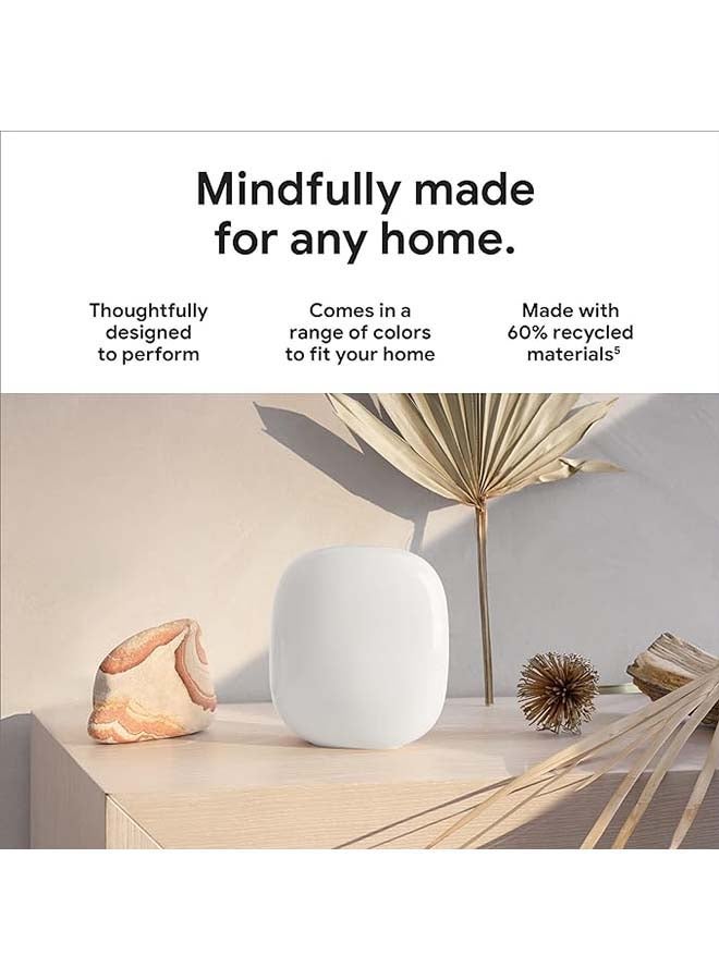 Google - Google Nest WiFi Pro - 6E - Reliable Home Wi-Fi System with Fast Speed and Whole Home Coverage - Mesh Router - 3 Pack SNOW - Image 1