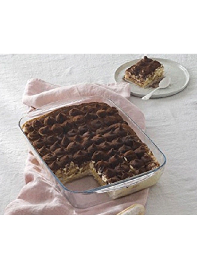 PYREX 2 Pieces Rectangular Glass Roaster Set Clear 25+40cm - Image 5