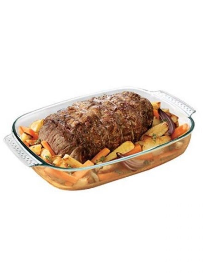 3 Pieces Rectangle Roaster Daily Set Clear 3.7+.7+1.8Liters