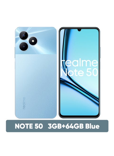 نوت 50 ثنائي الشريحة، أزرق سماوي، 3 جيجابايت رام، 64 جيجابايت، 4 جي - إصدار الشرق الأوسط