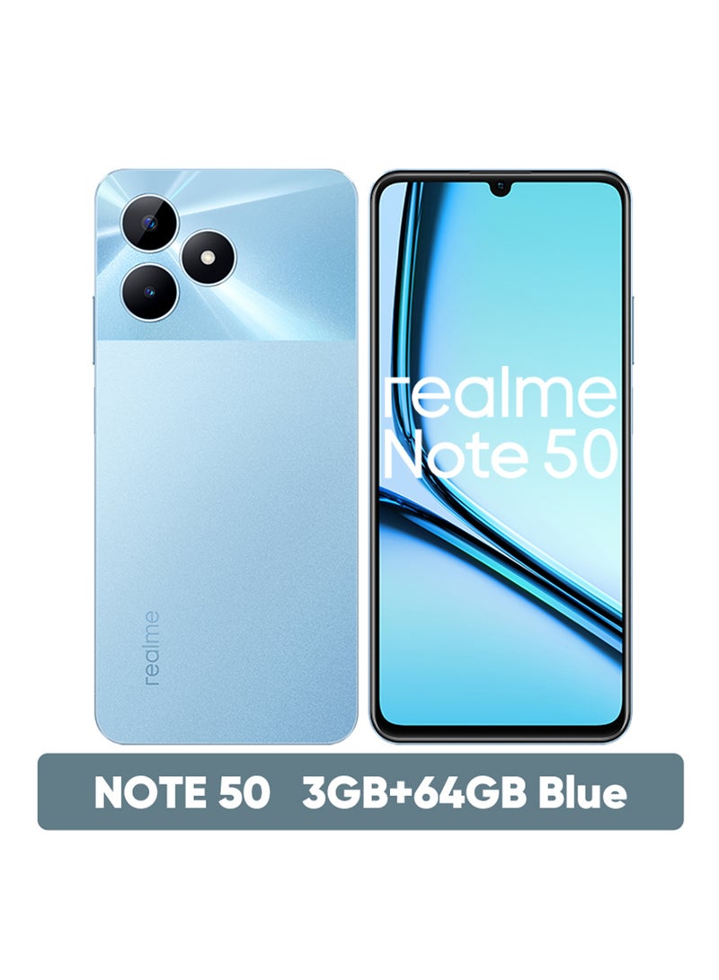 realme - Note 50 Dual SIM Sky Blue 3GB RAM 64GB 4G - Middle East Version - Image 1