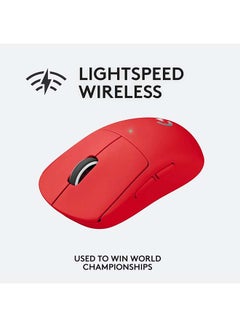 Logitech Logitech G PRO X SUPERLIGHT Wireless Gaming Mouse, Ultra Lightweight 63 g, HERO 25K Sensor, 25,600 DPI, 5 Programmable Buttons, Long Battery Life, On-Board Memory, for esports, PC / Mac - Red  - Image 4