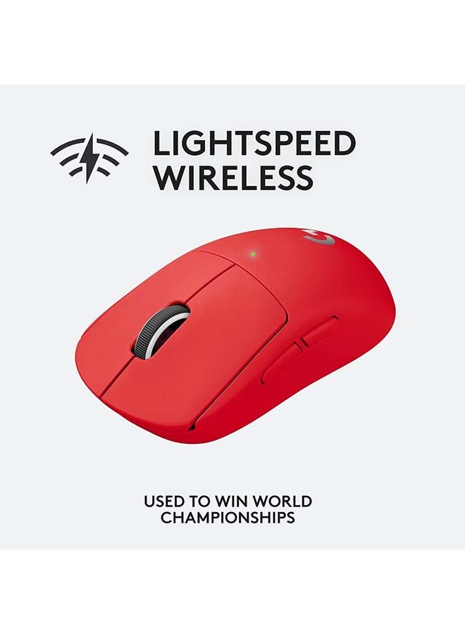 Logitech - Logitech G PRO X SUPERLIGHT Wireless Gaming Mouse, Ultra Lightweight 63 g, HERO 25K Sensor, 25,600 DPI, 5 Programmable Buttons, Long Battery Life, On-Board Memory, for esports, PC / Mac - Red - Image 1