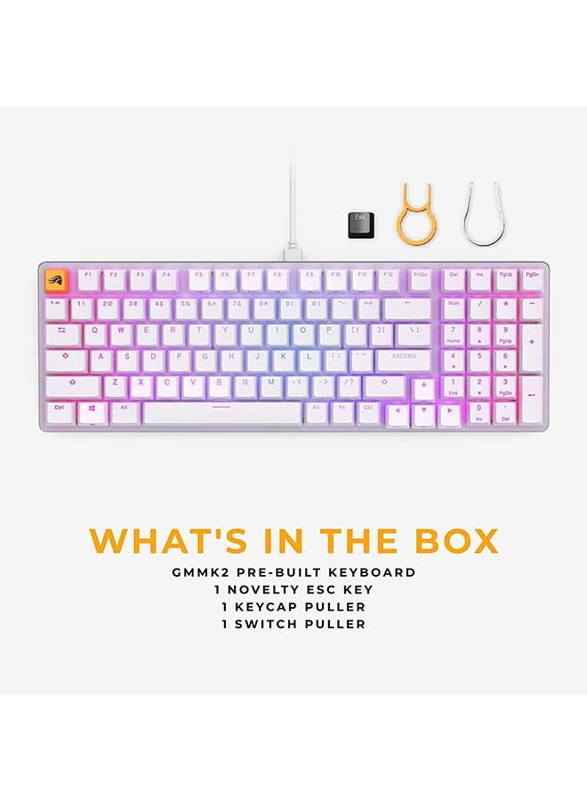 Glorious - Glorious GMMK 2 96% Arabic & English RGB Gaming Keyboard - TKL Hot Swappable Mechanical Keyboard, Linear Switches, Wired, TKL Gaming Keyboard, Full-size Keyboard - White RGB Keyboard - Image 1
