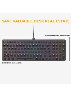 جلوريوس Gaming GMMK 2 Full Size (96%) Barebones (Frame Only) - Mechanical Gaming Keyboard Frame, Full Size (96%), Aluminium, Customisable, Per Key RGB, American/ANSI Layout - Black  - Image 4