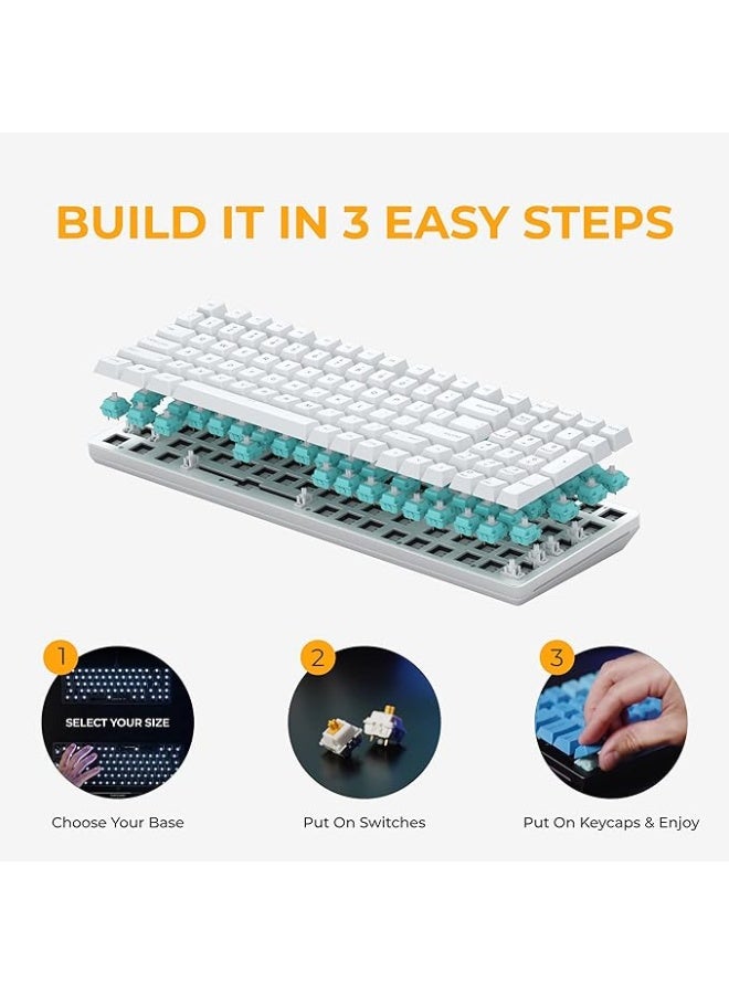 Gaming Gmmk 2 Full Size (96%) Barebones (Frame Only) - Mechanical Gaming Keyboard Frame, Full Size (96%), Aluminium, Customisable, Per Key Rgb, American/Ansi Layout - White