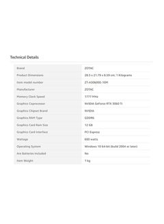 ZOTAC ZOTAC Gaming GeForce RTX 3060 Twin Edge 12GB GDDR6 192-bit 15 Gbps PCIE 4.0 Gaming Graphics Card, IceStorm 2.0 Cooling, Active Fan Control, Freeze Fan Stop, ZT-A30600E-10M Black  - Image 5