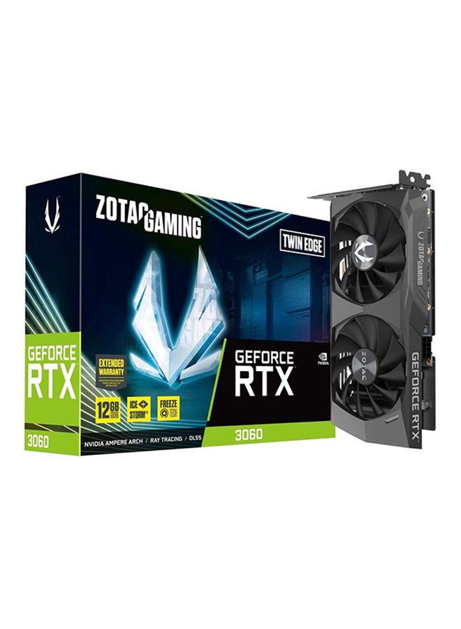 ZOTAC Gaming GeForce RTX 3060 Twin Edge 12GB GDDR6 192-bit 15 Gbps PCIE 4.0 Gaming Graphics Card, IceStorm 2.0 Cooling, Active Fan Control, Freeze Fan Stop, ZT-A30600E-10M Black - Image 1