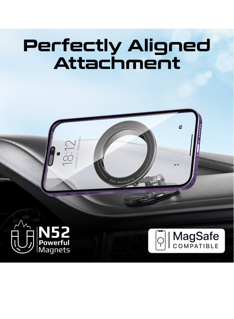 Magnetic Car Mount Universal Magnetic Dashboard And Windshield Mount Holder With N52 Powerful Magnets Black