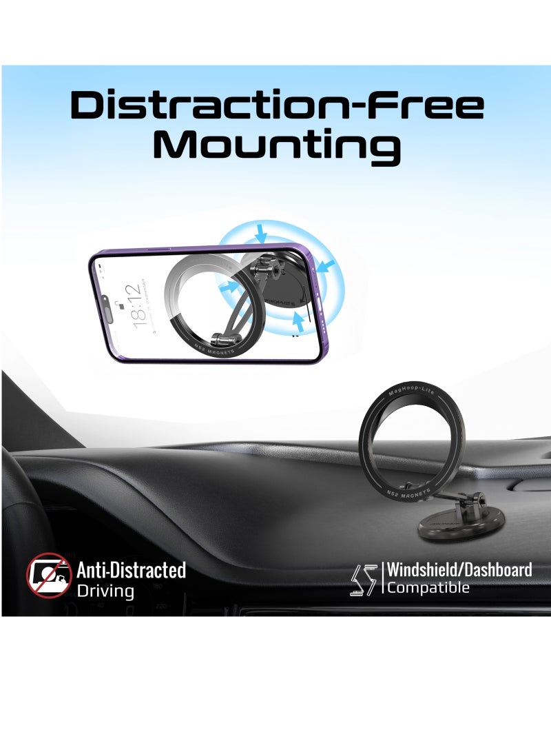 Magnetic Car Mount Universal Magnetic Dashboard And Windshield Mount Holder With N52 Powerful Magnets Black