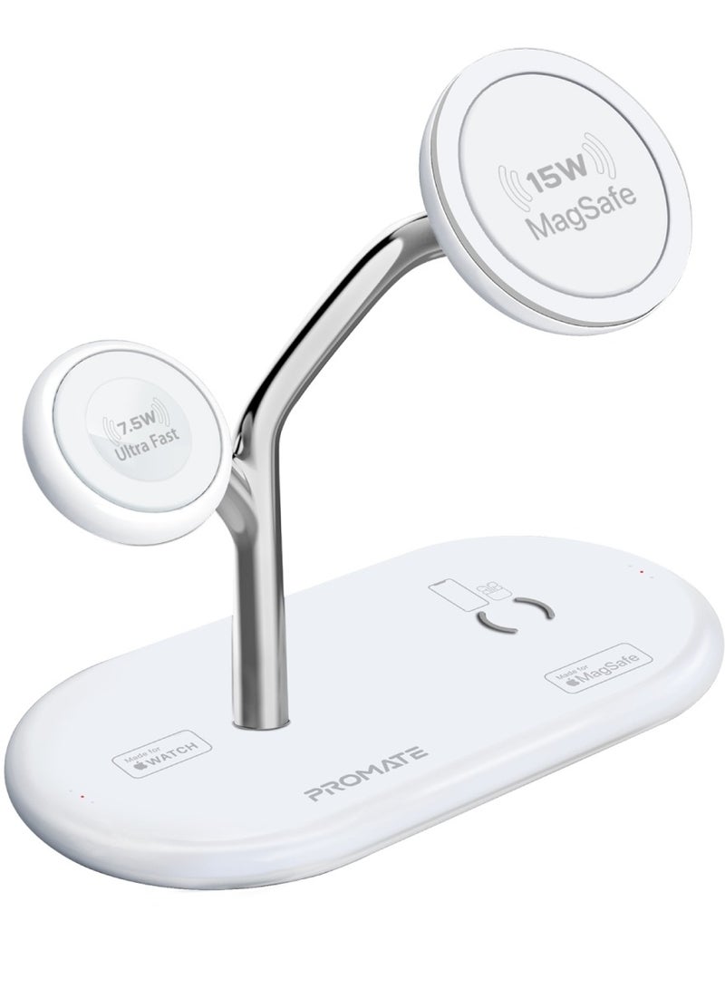 PROMATE - 57W Ultra Fast MagSafe Charging Station White - Image 1
