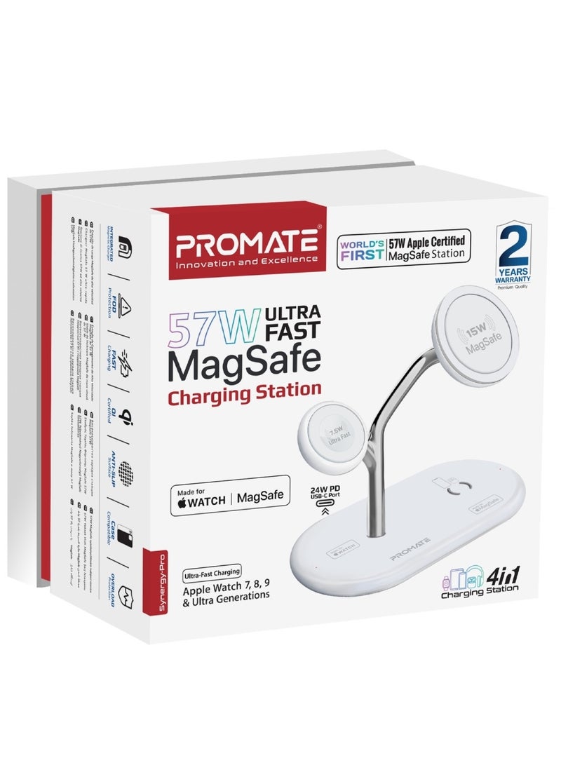PROMATE - 57W Ultra Fast MagSafe Charging Station White - Image 1