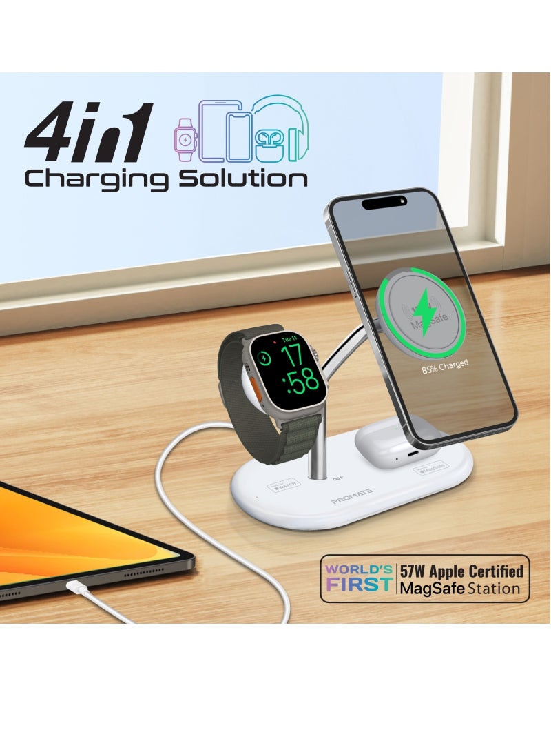 PROMATE - 57W Ultra Fast MagSafe Charging Station White - Image 1