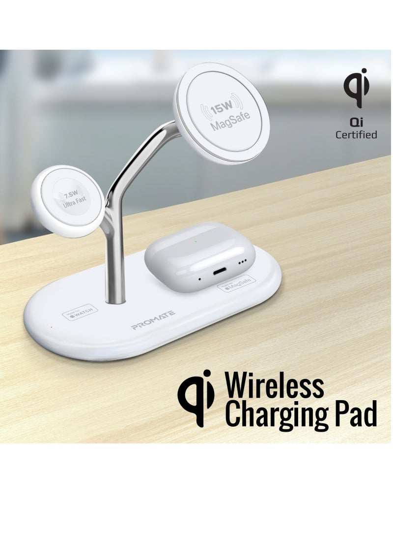 PROMATE - 57W Ultra Fast MagSafe Charging Station White - Image 1