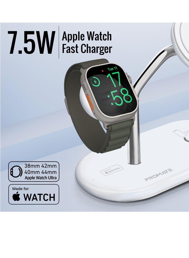 PROMATE - 57W Ultra Fast MagSafe Charging Station White - Image 1