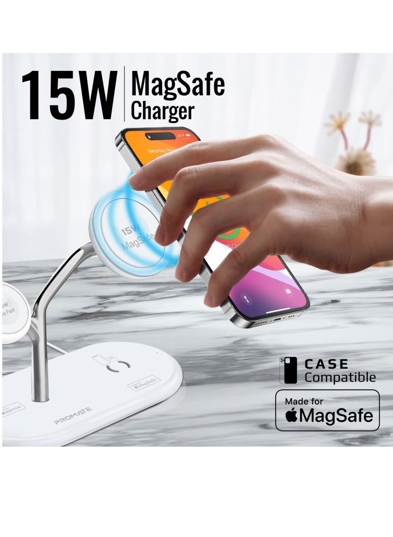 PROMATE - 57W Ultra Fast MagSafe Charging Station White - Image 1