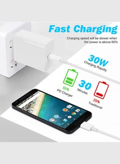 Google 30W USB-C Super Fast Cable Compatible With Google Products And Other USB-C Devices USB-C To USB C Sync Charge Cable White  - Image 2