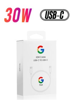 Google 30W USB-C Super Fast Cable Compatible With Google Products And Other USB-C Devices USB-C To USB C Sync Charge Cable White  - Image 1