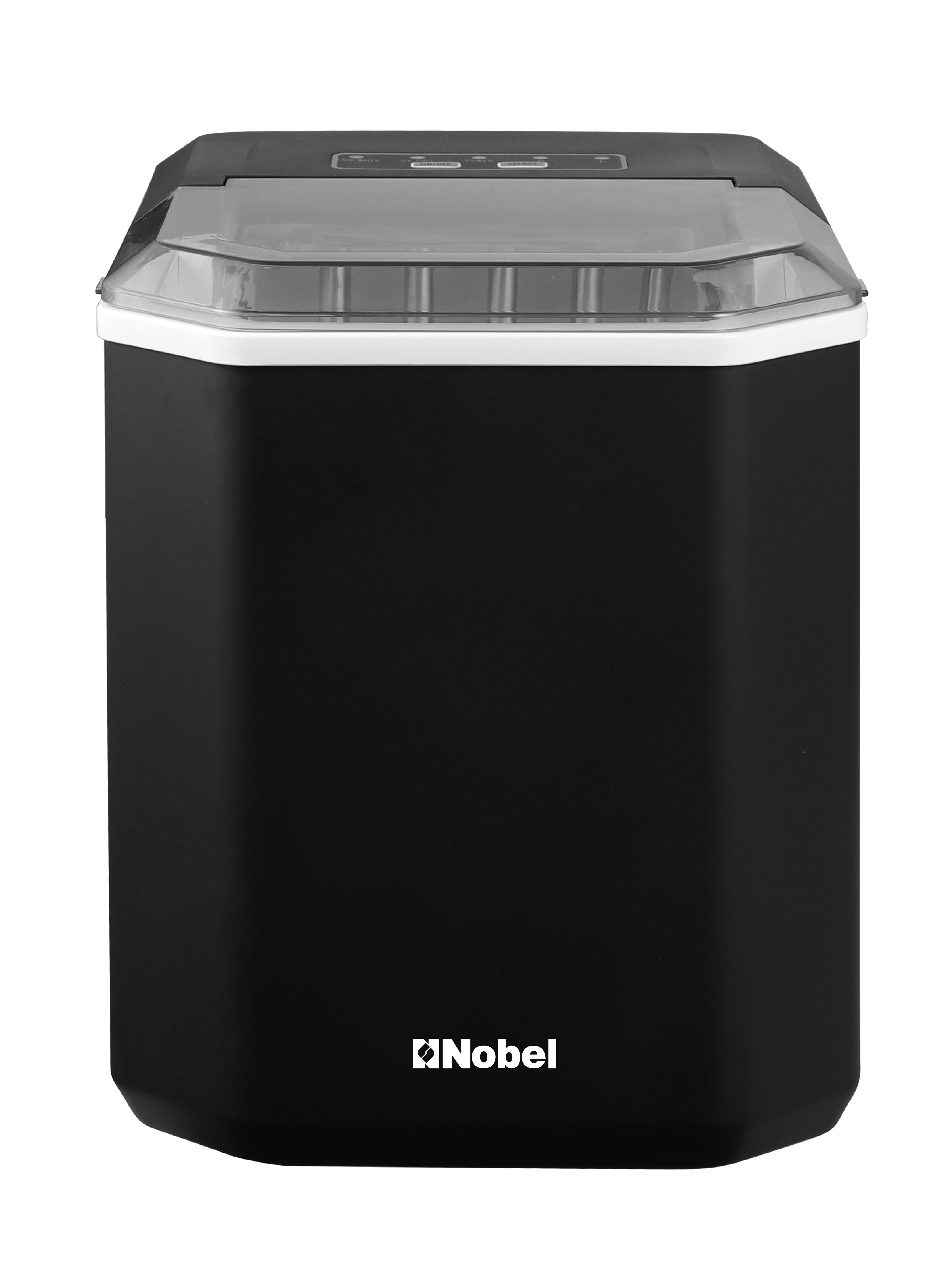 Ice Maker, 12Kgs 25°C Ice Capacity Daily, 1.3L Water Tank Storage, Bullet Ice Cube Shape, Water Shortage Indicator,Infrared Sensor, LED Display, R600a Refrigerant 12 kg 100 W NIM15S Black 