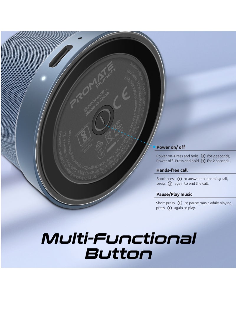 PROMATE - Bluetooth Magnetic Base Speaker, Premium 3W True Wireless Portable Speaker with HD Sound, 40mm Dynamic Drivers, Long-Lasting 12H Playtime, and Bluetooth V5.3, Punch Blue - Image 1