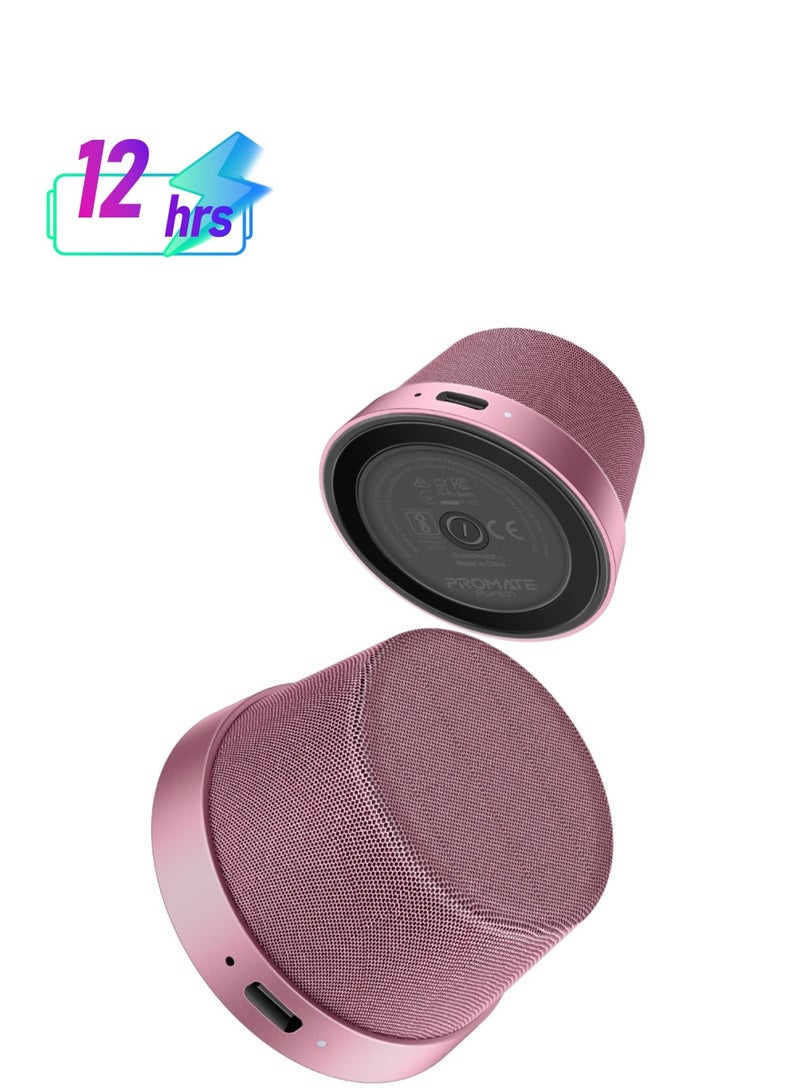 PROMATE - Bluetooth Magnetic Base Speaker, Premium 3W True Wireless Portable Speaker with HD Sound, 40mm Dynamic Drivers, Long-Lasting 12H Playtime, and Bluetooth V5.3, Punch Pink - Image 1