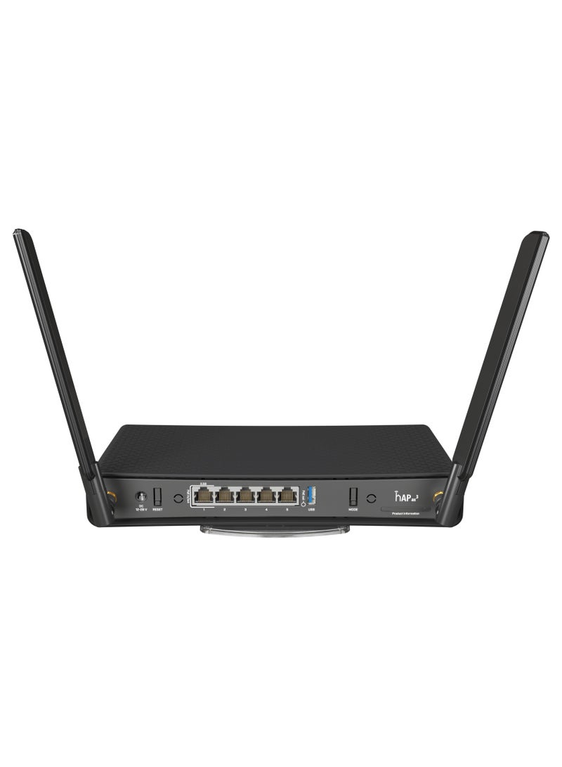 Mikrotik - hAP ax³ With RouterOS L6 License, International Version (C53UiG+5HPaxD2HPaxD) Black - Image 1