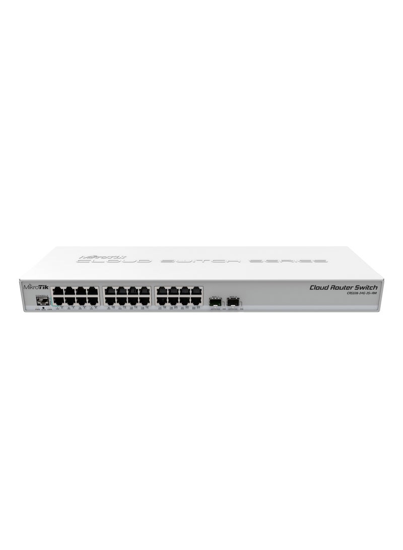 Mikrotik - Cloud Router Switch With RouterOS L5, 1U Rackmount Enclosure (CRS326-24G-2S+RM) White - Image 1