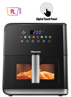 Hisense 9L Air Fryer with Colorful Touch Panel, Air Fry, Preset Menus, 360° Circulation, Visible Basket, Large Capacity 9 L 2700 W H09AFBKS4S Black  - Image 1
