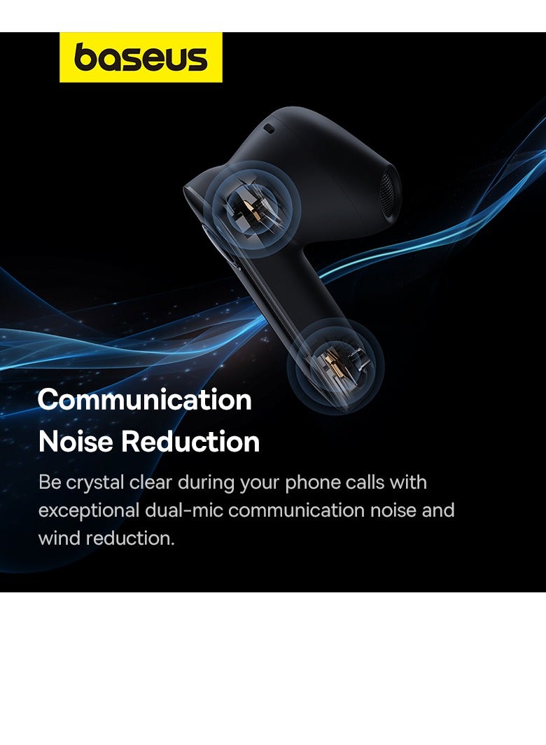 Baseus Single Sided Intelligent Car Bluetooth Earphone Smart Unilateral Wireless Headphone For Car Solar Charging Bluetooth V5.3 Earbuds For Android And iPhone 45 50 hours Playtime With Charging Case Black  - Image 2