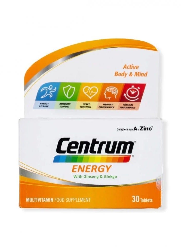 Centrum - Pack Of 2 Energy Multivitamin Food Supplement - 60 Tablets (30 x 2) - Image 1