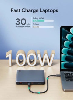 أوكي بطارية متنقل 20,000 ميللي أمبير  PD بقدرة 100 واط  رمادي 20000 mAh  - Image 2