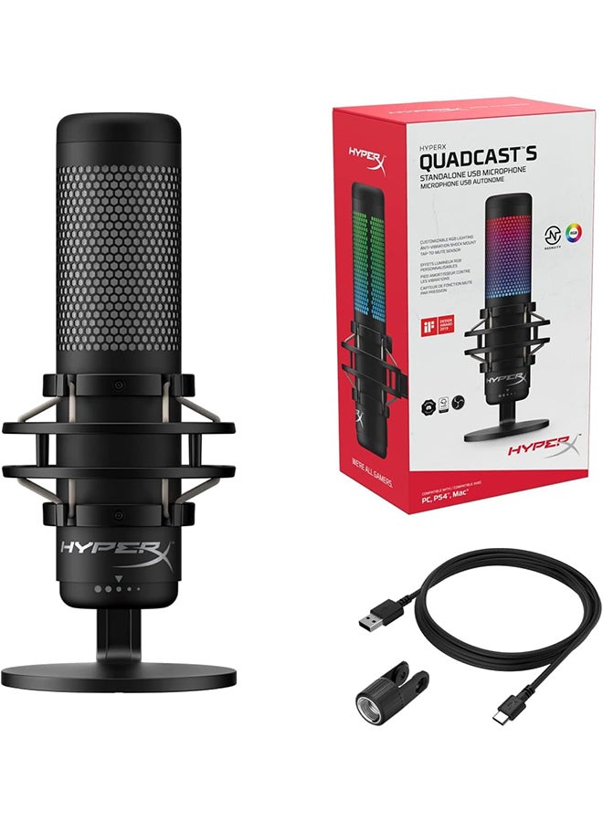 هايبركس - ميكروفون مكثف كهربائي USB سلكي متعدد الأنماط HyperX QuadCast S - Image 1