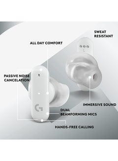 Logitech Logitech G FITS True Wireless Gaming Earbuds, Custom Moulded Fit, LIGHTSPEED + Bluetooth, Four Beamforming Microphones, PC, Mac, PS5, PS4, Mobile, Nintendo Switch - White  - Image 5