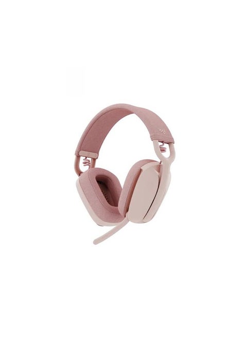 Vibe 100 Lightweight Wireless Over Ear Headphones With Noise Cancelling Advanced Multipoint Bluetooth Works With Teams Google Meet Zoom Mac PC Rose