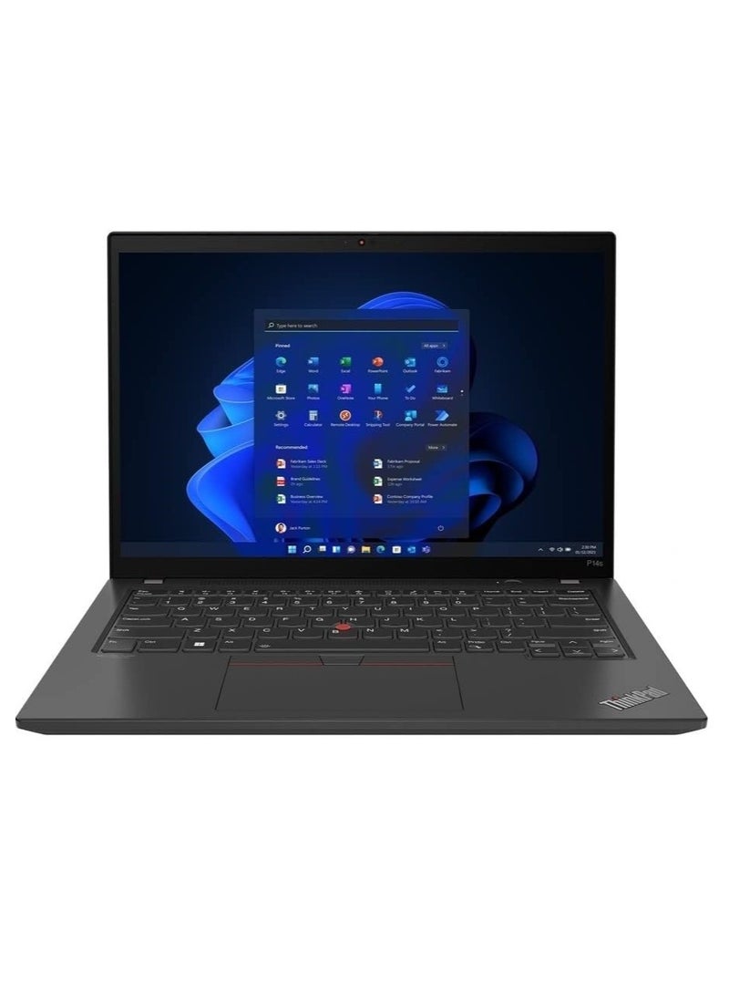 ThinkPad P14s Gen 3 Mobile Workstation With 14-Inch Display, Core i7-1280P Processor/32GB RAM/1TB SSD/4GB NVIDIA Geforce T550 Graphics Card/Windows 11 Pro With FREE Lenovo Thinksmart view 8” Display English Black